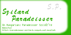 szilard paradeisser business card